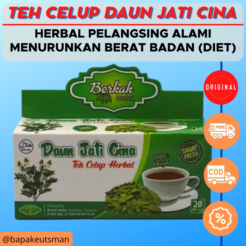 JATI CINA TEH CELUP [BERKAH] - TEH PELANGSING BADAN ALAMI TEH DIET