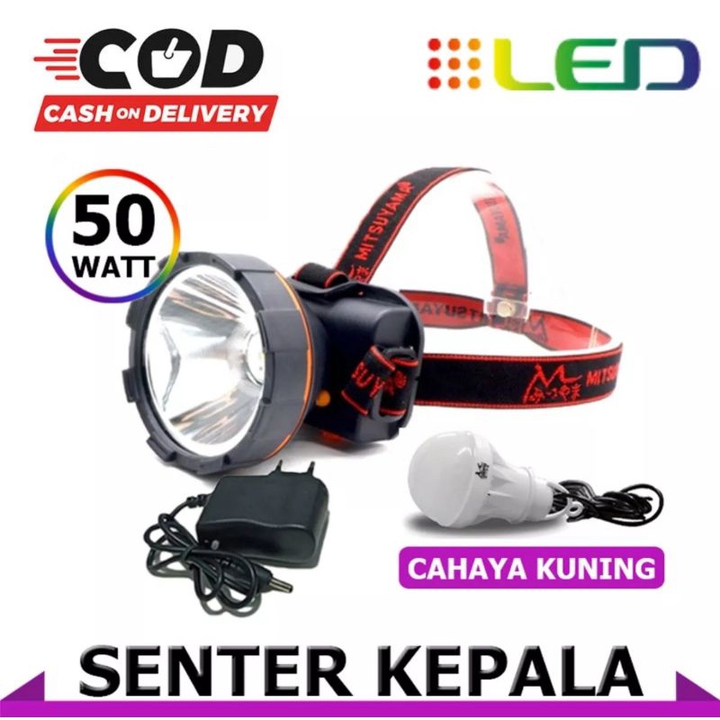 Senter Kepala LED Cahaya Kuning Mitsuyama MS - 147K / Head Lamp Mitsuyama MS -147k