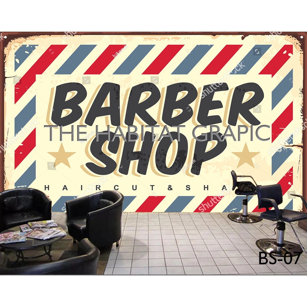 WALLPAPER 3D WALLPAPER CUSTOM WALLPAPER DINDING BARBERSHOP