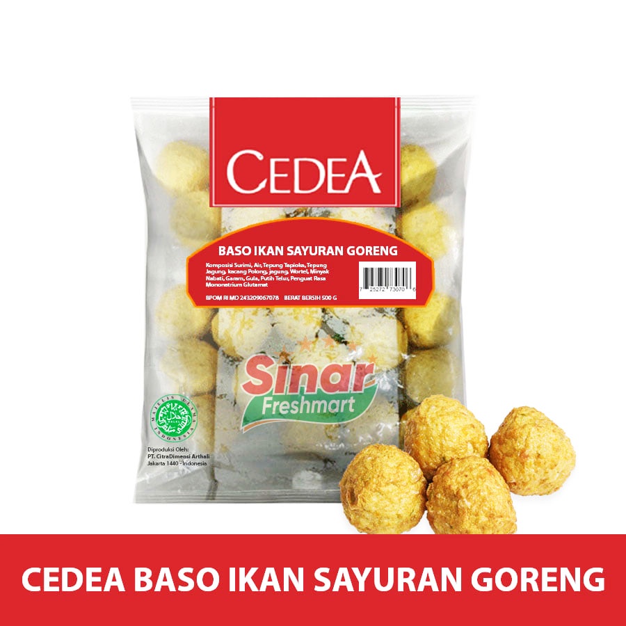 

[SINAR.FRESHMART] CEDEA Baso Ikan Sayur Goreng / Bakso Ikan Sayuran Goreng [500gr]