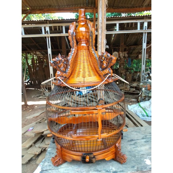 Sangkar Burung Perkutut/Sangkar Ukir Naga/Sangkar kayu Jati