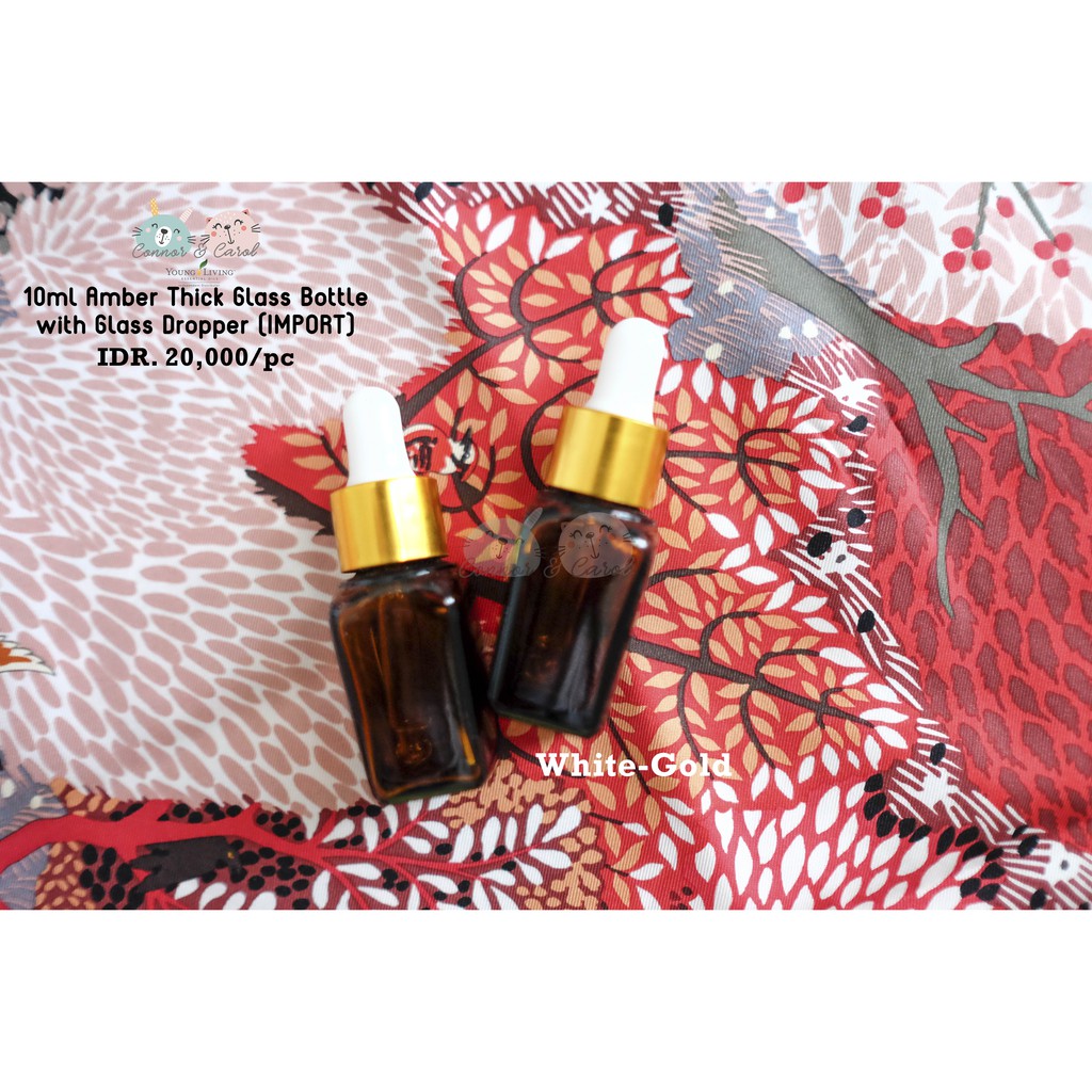 10ml botol pipet kaca tebal kotak gold putih