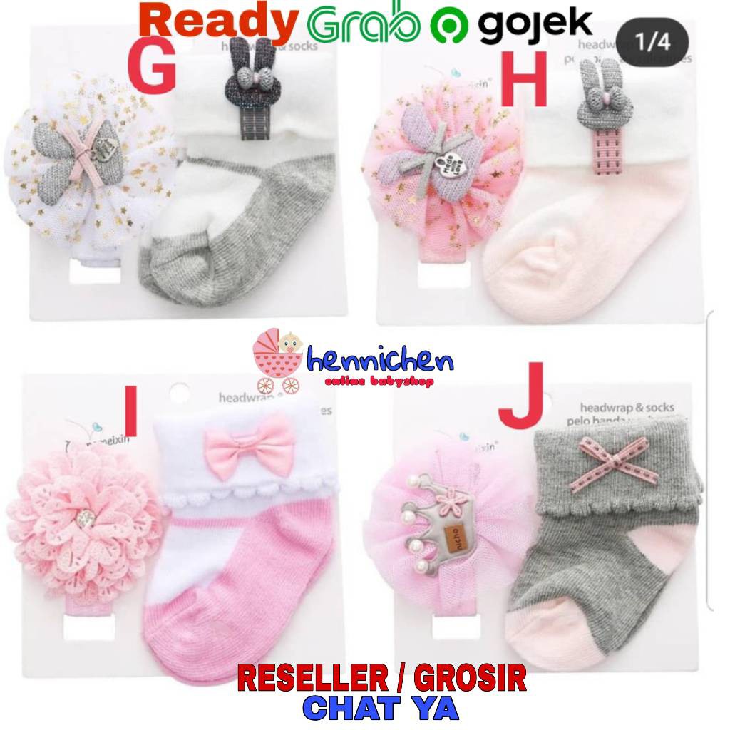 Kaos Kaki Bandana Set Cantik Lucu Fashion 0-12 bulan