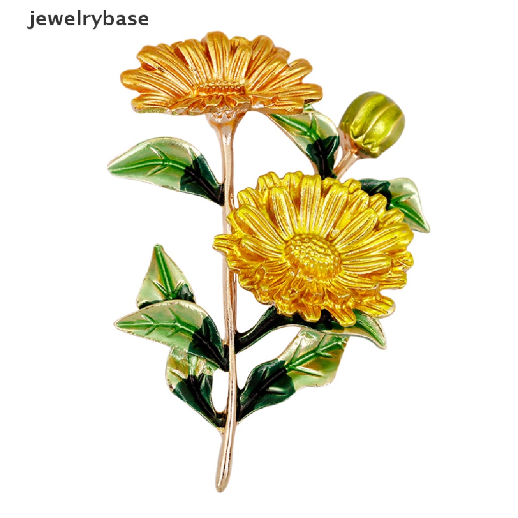 Bros Pin Enamel Bentuk Bunga Daisy Untuk Kerah Kemeja