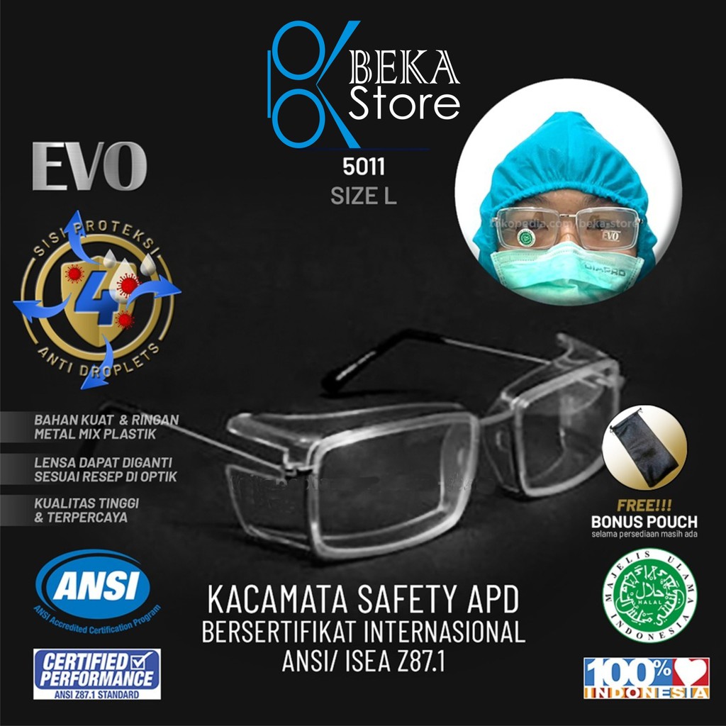 Kacamata Safety APD & Frame Kacamata Dengan Lensa Photocromic Progresif