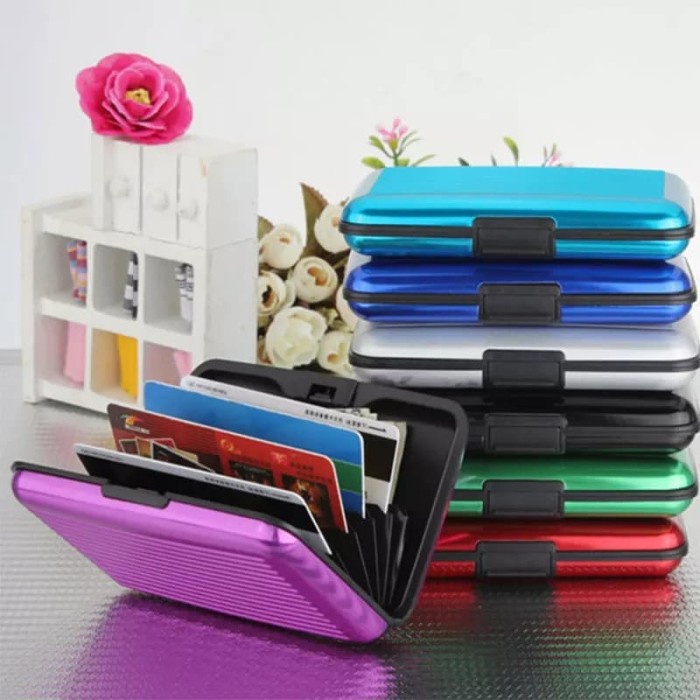 dompet kartu wanita Card Guard original impor alumunium anti rfid tas dompet kartu wanita