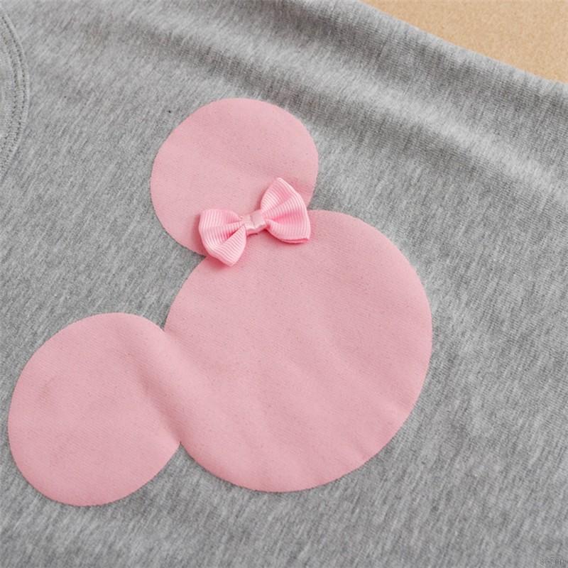 Kaos T-Shirt O-Neck Lengan Pendek Motif Minnie/Mickey Mouse untuk Anak