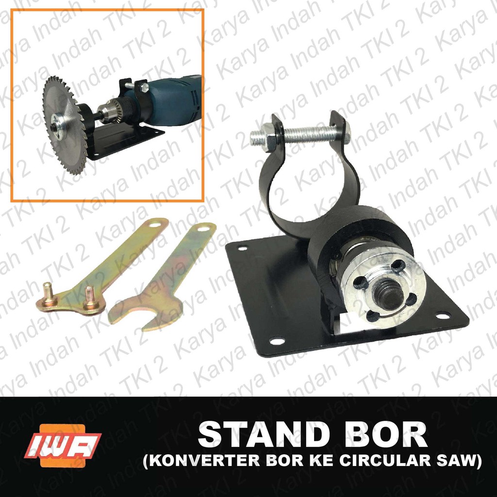 Stand Bor Mini IWA Portable Dudukan Bor Ke Circular Saw Meja Adapter Konverter Gerinda Duduk