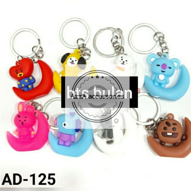GANTUNGAN TAS KUNCI BTS BT21 BTS BULAN SABIT ISI 12 PCS