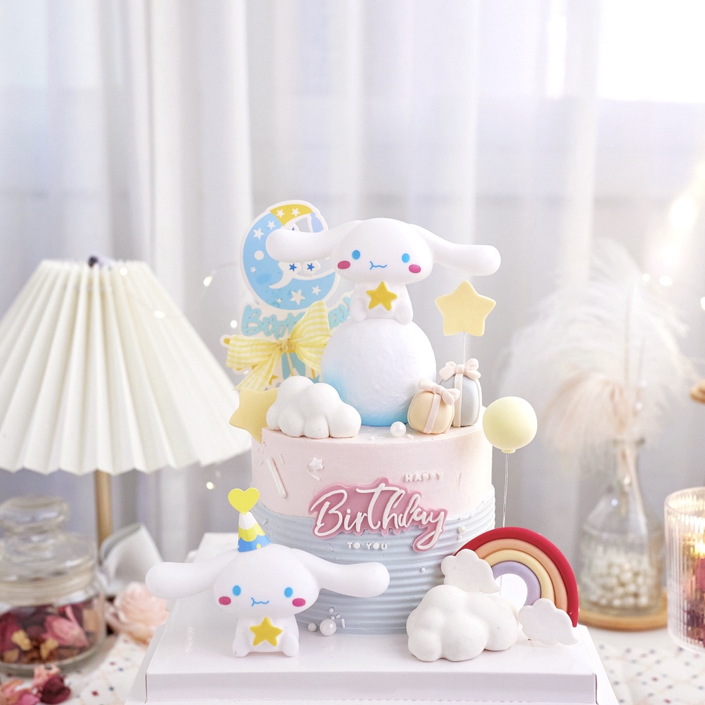 Sanrio Cinnamoroll Night Light Cake Baking Decoration Happy Birthday Cartoon Party Gift
