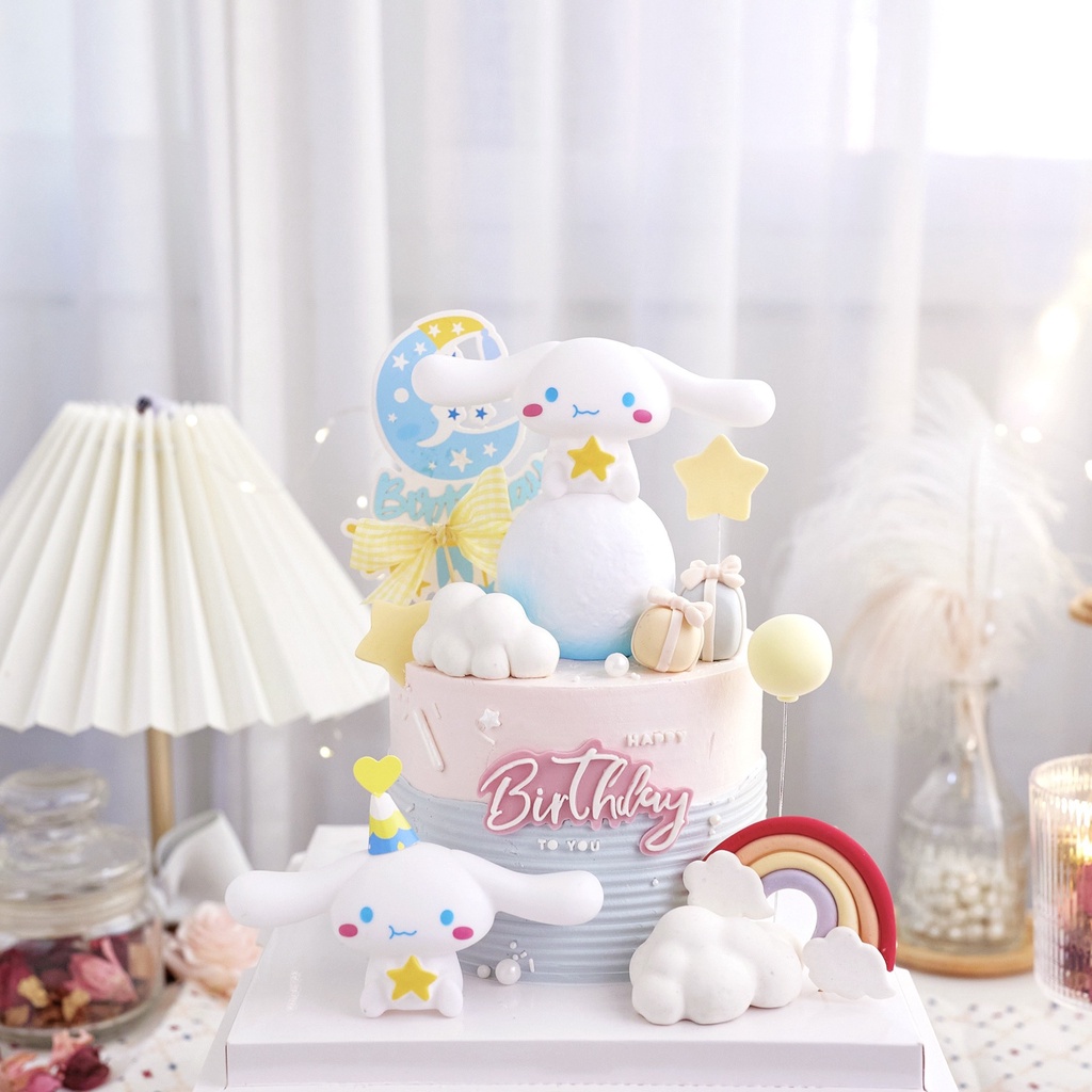 Sanrio Cinnamoroll Night Light Cake Baking Decoration Happy Birthday Cartoon Party Gift