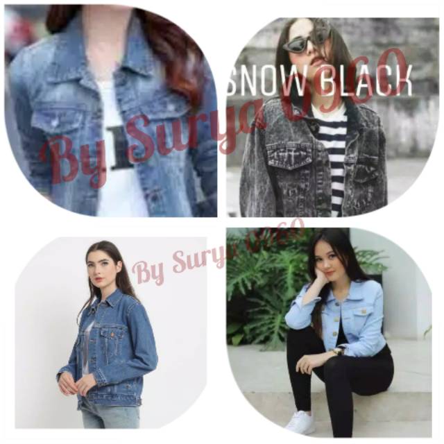 JACKET JEANS CROP RAWIS WANITA / JAKET RAWIS CROP SNOW