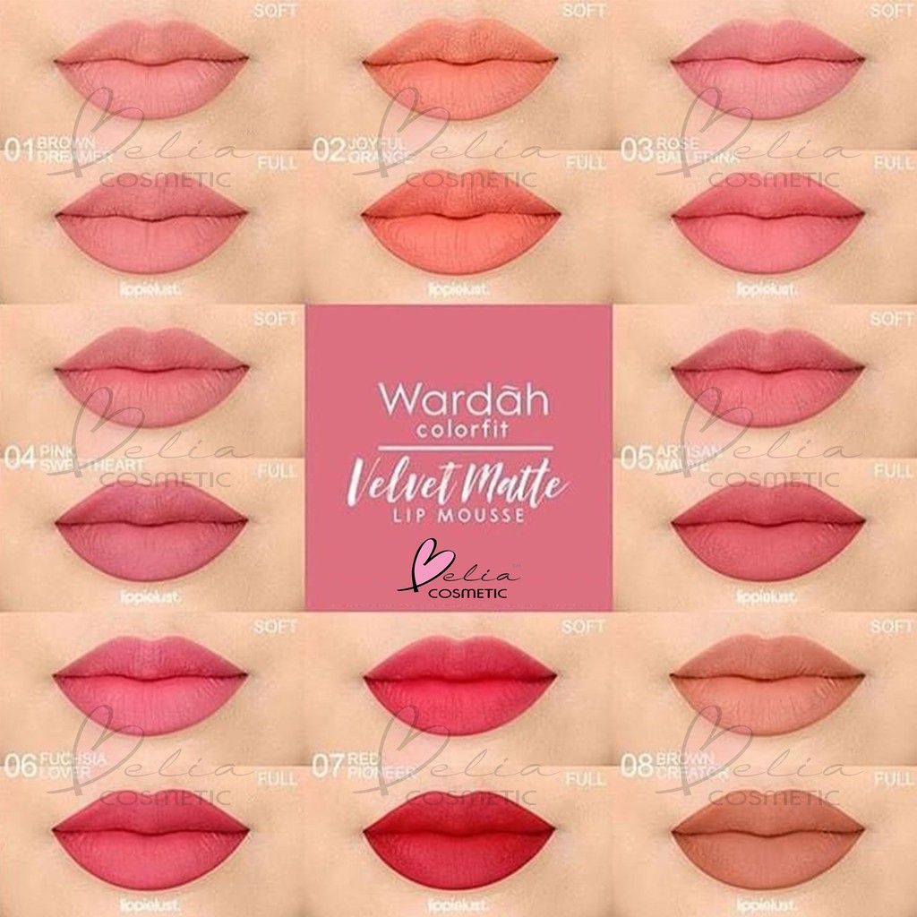 ❤ BELIA ❤ WARDAH Colorfit Velvet Matte Lip Mousse | Lipstik cair dengan tekstur mousse 4 gram