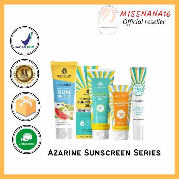 Azarine Hydrasoothe Sunscreen Gel SPF45 PA++++ | Azarine Sun Screen Tabir Surya Cream | AZARINE Hydramax-C Suncreen Serum SPF [bpom]