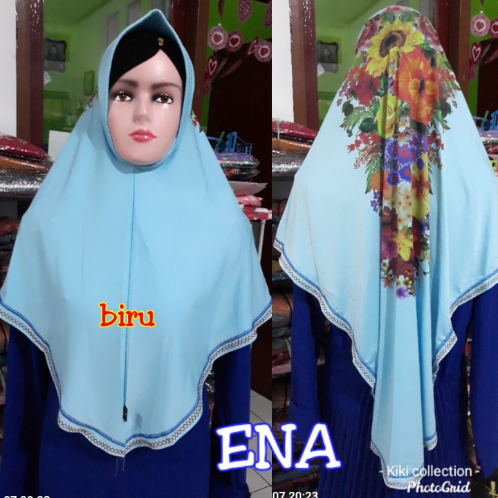 Jilbab hijab kerudung instan ori Ena Printing bunga