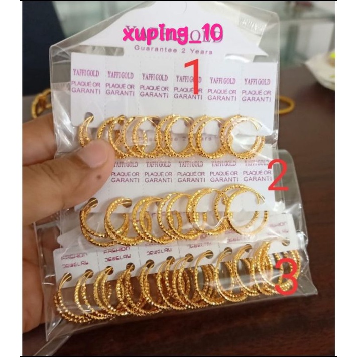 Grosir 12 pcs anting kolong dewasa xuping murah