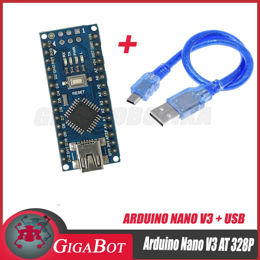 Jual ARDUINO NANO V3 3.0 ATMEGA328P CH340 CH340G 5V BOARD + USB CABLE ...
