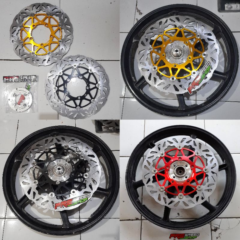 new model piringan psm pnp satria 2tak disc 300mm braket adaptor breket cakram 300