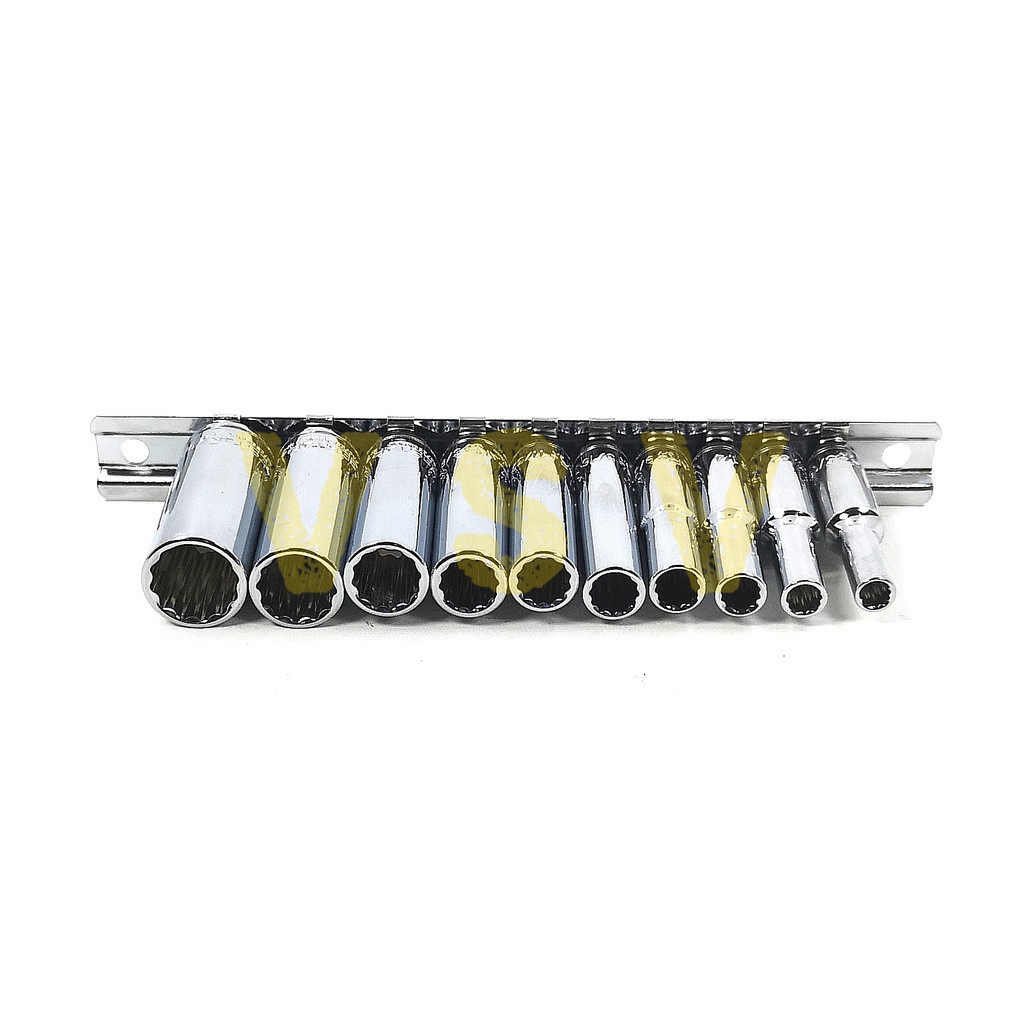 Gestar 1/4&quot; deep socket set 10pc SAE 12PT / kunci sok set / kunci sock 87-022/287-022
