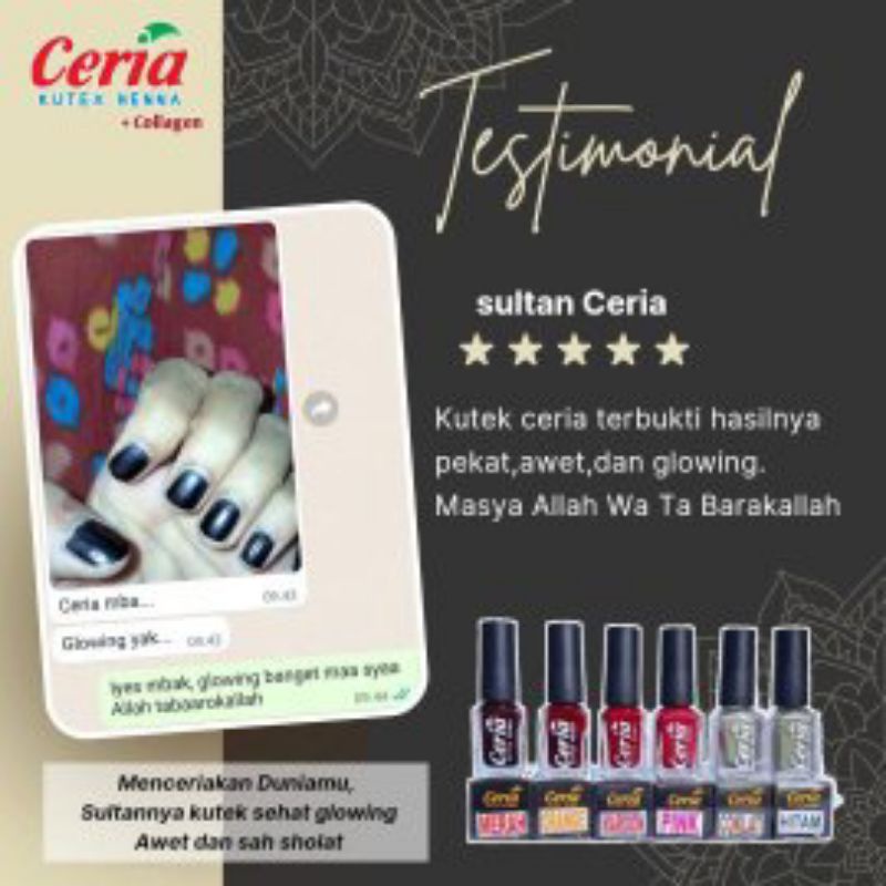 AWET SAMPAI KUKU TUMBUH / TUFFAH / RAZETA / CERIA / NAURAA / NAURA / Henna Kutek Kuku Halal / Kutek Muslimah/ Inai kuku Arab Nail Hena sah wudhu dan sah sholat TUFFAH