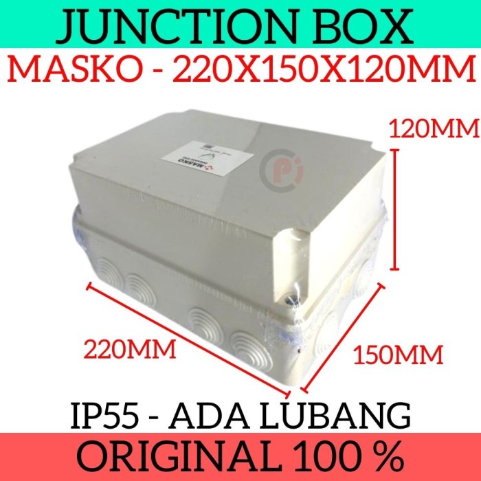 MASKO Duradus Junction Box IP55 Lobang Kotak Plastik 220 x 150 x 120mm