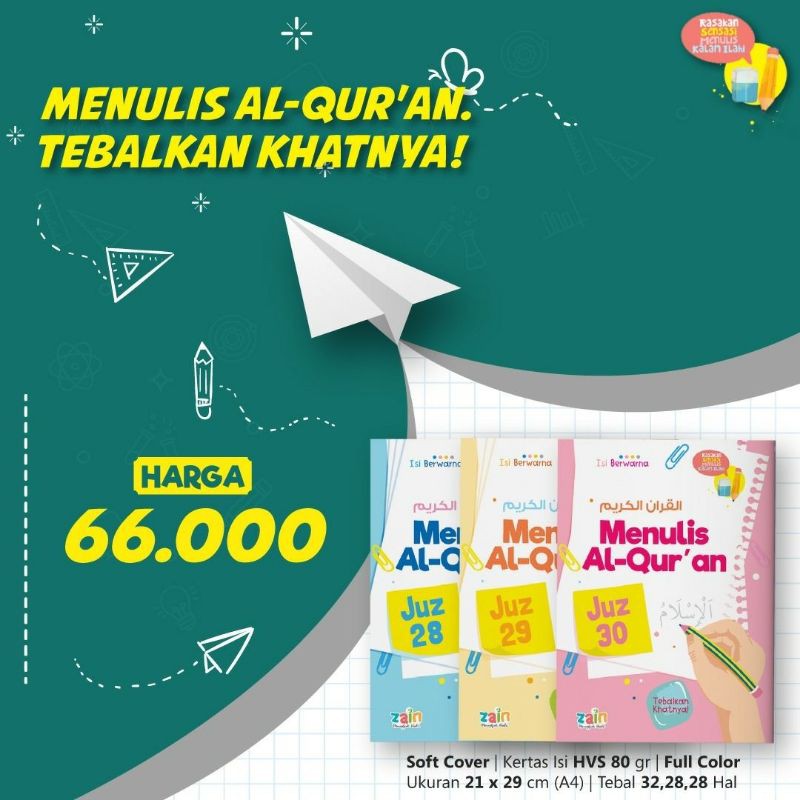 Paket Buku Menulis Al Qur'an Juz 28,29 dan 30