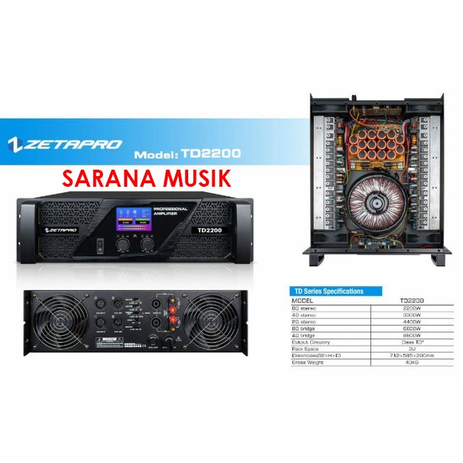 Power Amplifier Zetapro TD2200 TD-2200 Class TD Original 6000 Watt