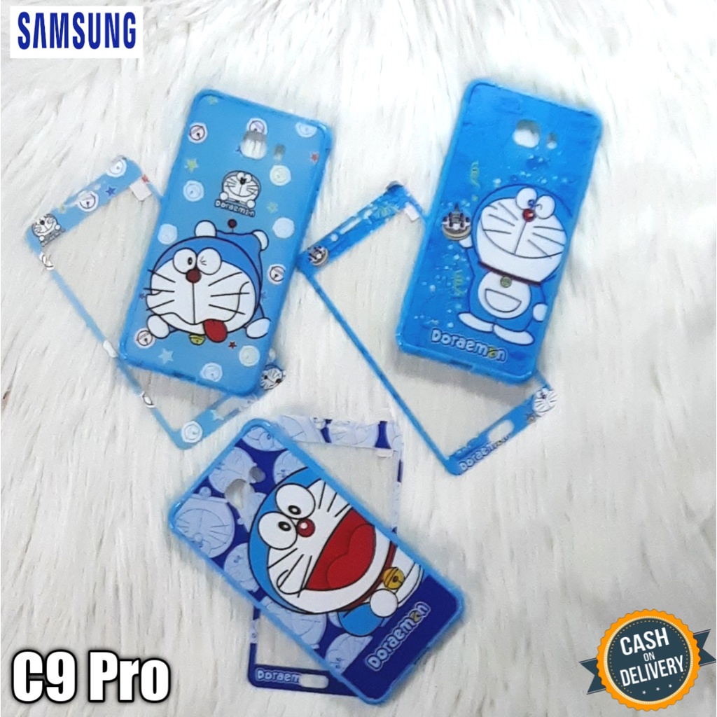 Casing Hp Samsung C9 Pro Case Anticrack Gambar + Tempered Glass