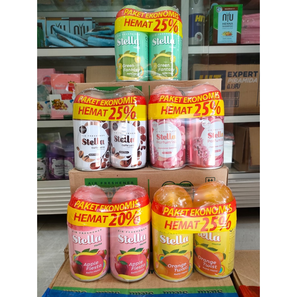 Promo Stella Matic Refill (2 x 225 ml) Air Freshener Paket Ekonomis | Zone Pengharum Udara Matic Refill (2 x 225ml) Dikirim dihari yang sama*