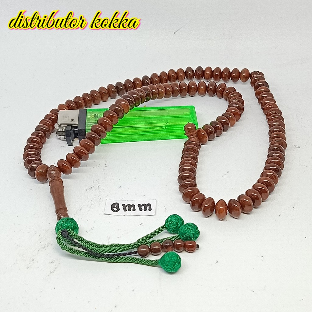 ( SUPER MURAH ) Tasbih Kokka kaukah 99 donat  rumbai 8 mm coklat