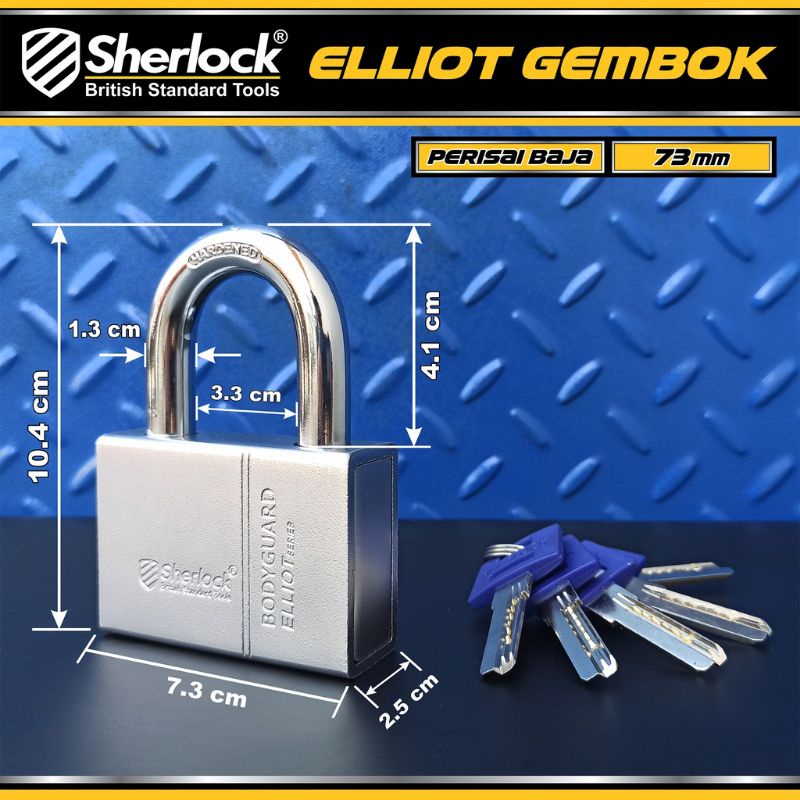 Jual Sherlock Elliot Gembok Perisai Baja Mm Kuningan Anticut Untuk Pintu Gerbang Shopee