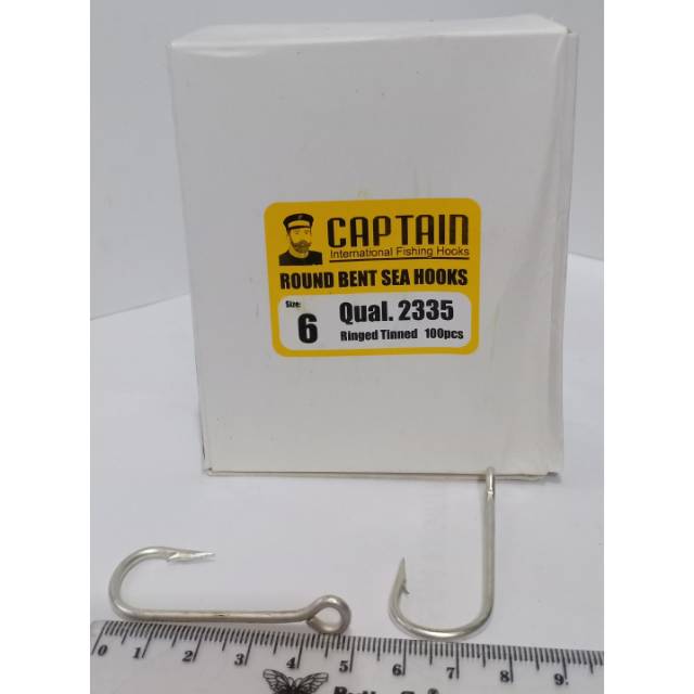 CAPTAIN SIZE 6 QUAL.2335 QTY.100PC ROUND BENT SEA HOOK KAIL PANCING KUAT KAIL KARBON KAIL MANCING