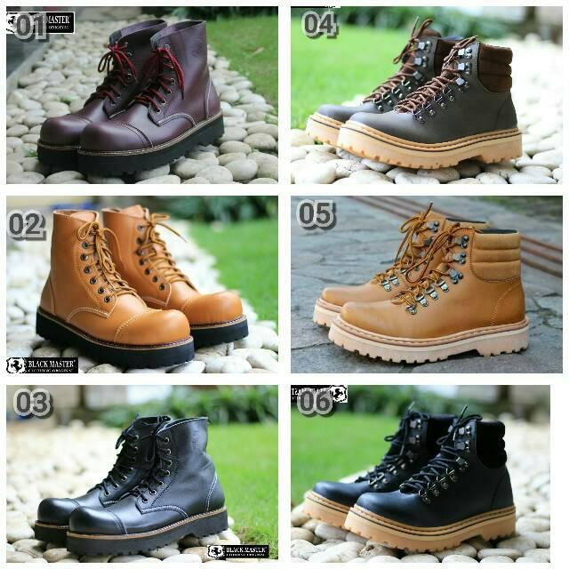 Sepatu PDL PDH Hitam Boots Safety Kickers Pria Boot POLRI TNI Satpam Satpol PP Touring tracking GM01