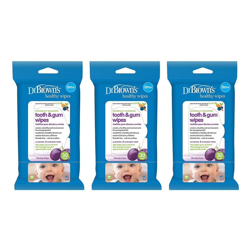 Dr. Brown's Healty Wipes Naturally Cleaning Tooth &amp; Gum - 30 Sheet