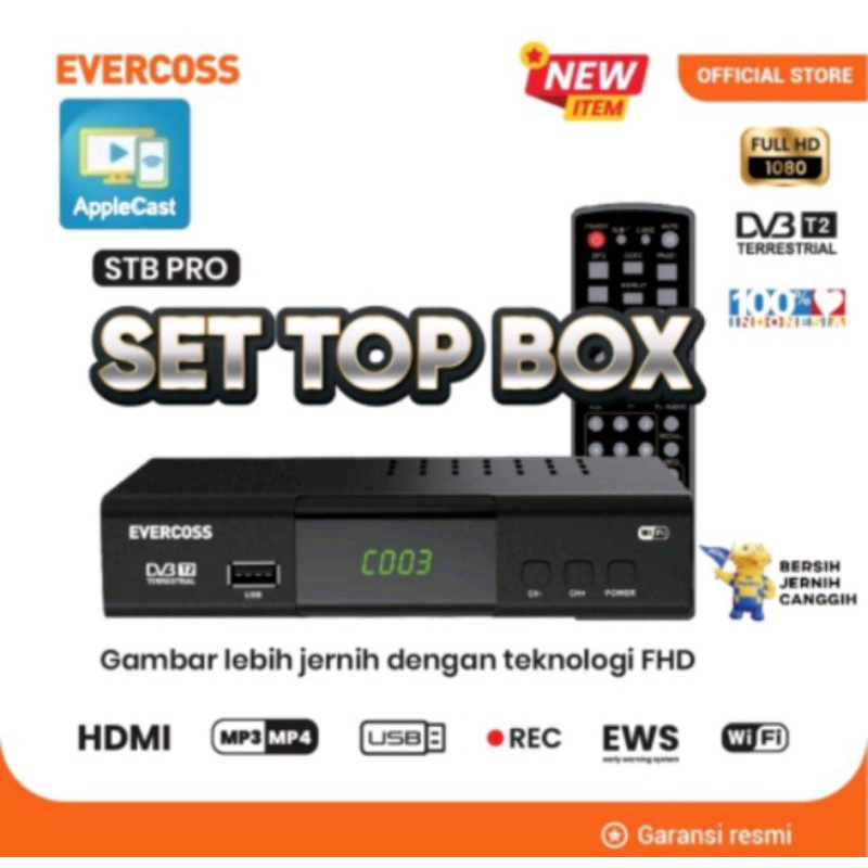 Evercoss stb Set Top Box Pro Tv Digital Receiver Full Non Adapter