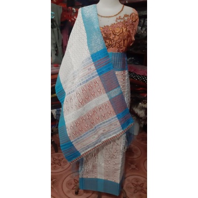 SONGKET TUMTUMAN FULL TUMTUMAN KOREA SILVER SISI BIRU SIRAT PAYET KRISTAL TUMTUMAN PURADA KOREA ULOS