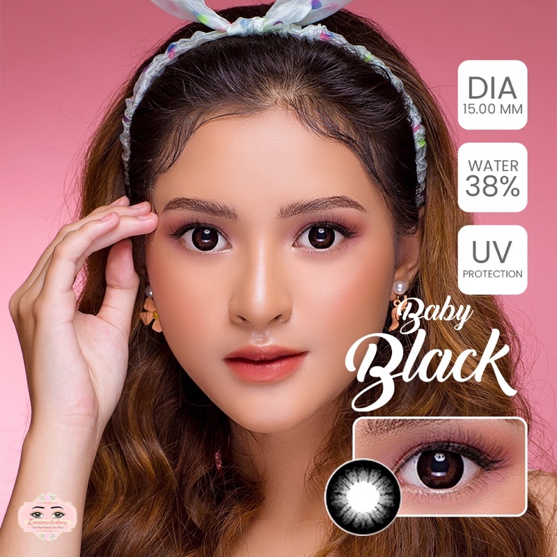 Softlens Eos Baby Black / Hitam Normal Minus Beda Minus