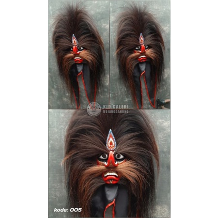 Topeng bujang ganong pakem rambut full kuda