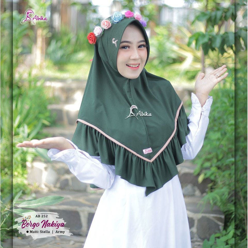 NAKIYA bergo by abika hijab bahan stella premium