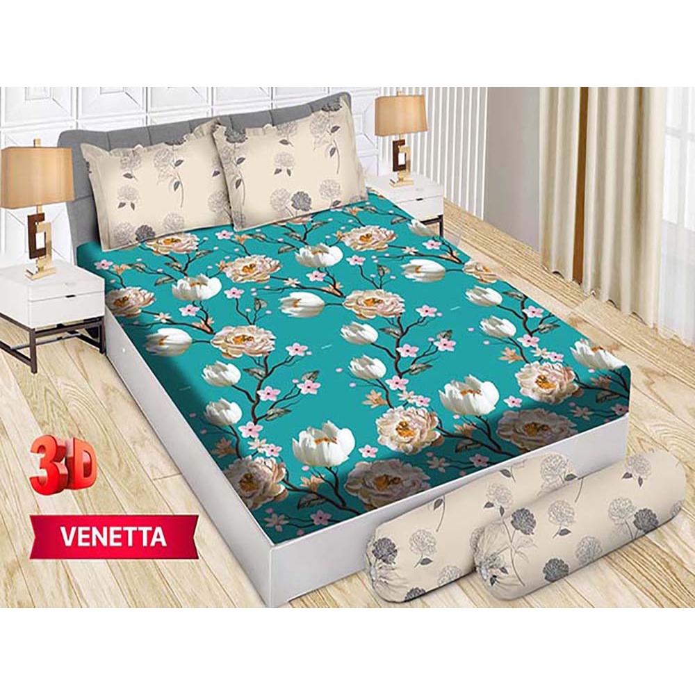 Sprei Bonita 3D Bantal 4 King 180x200 cm Motif Venetta