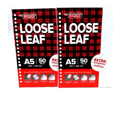 

LOOSE LEAF A5 BERGARIS BOG BOSS ISI 50LEMBAR