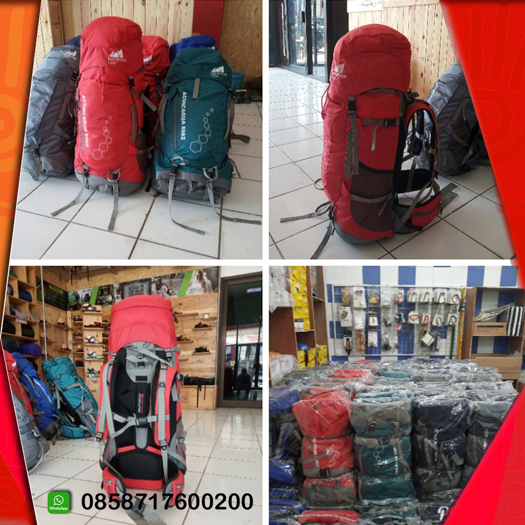 Grosir Tas Carrier 60L murah brand mountain leaf aconca goa