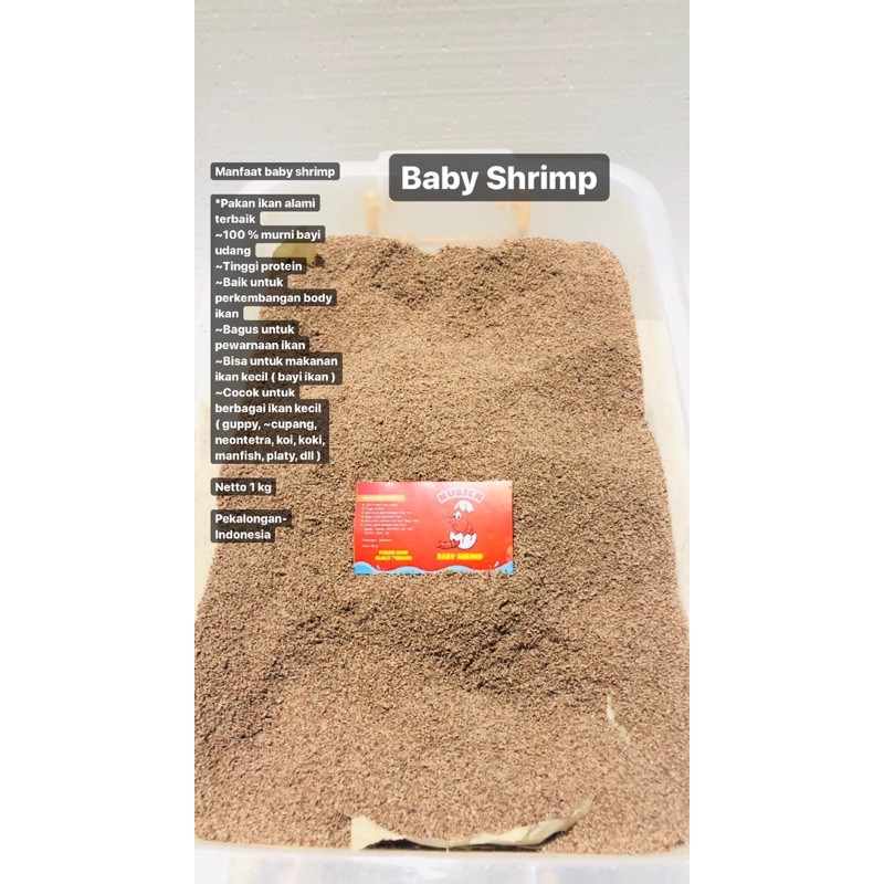 BABY SHRIMP 1kg asli tanpa campuran baby shrimp kiloan pakan ikan chana cupang koi guppy moonfish fi