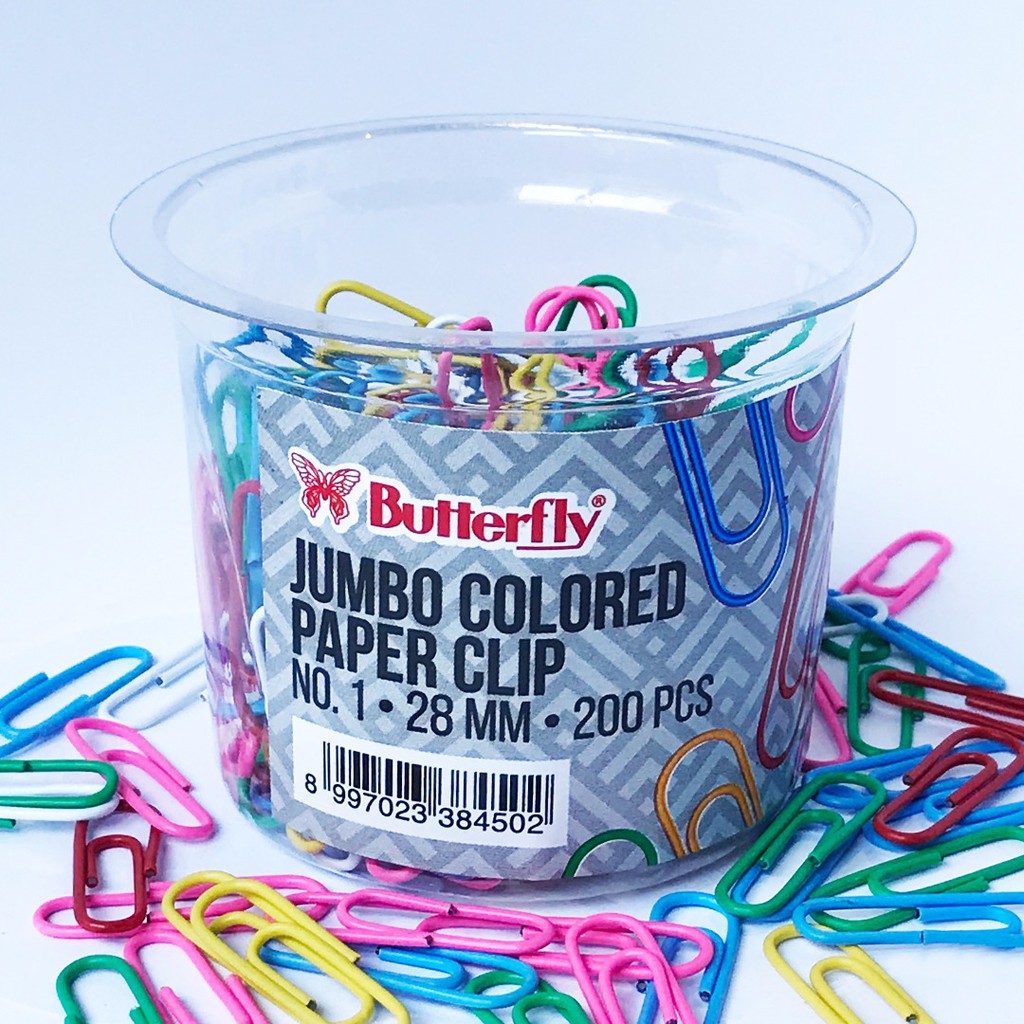 

Butterfly Paper Clip / Klip / Penjepit Kertas Warna (isi 200 pcs)