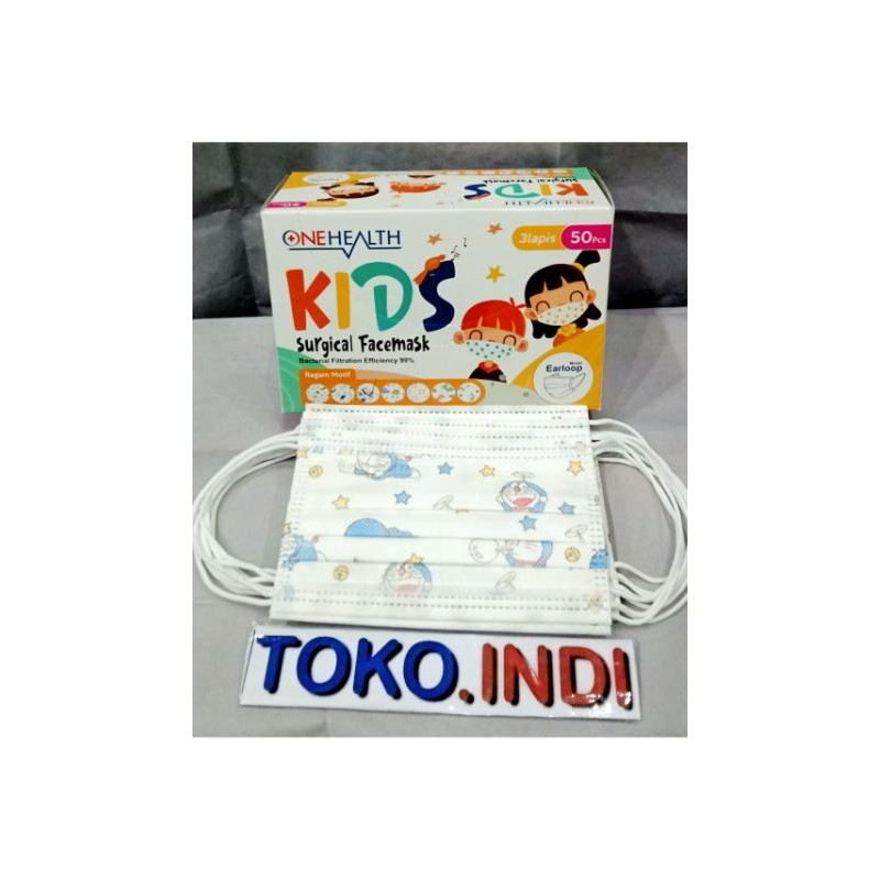 MASKER ONEHEALTH KIDS SURGICAL / Masker Onehealt Kids isi 50 pcs / Masker anak Onehealt