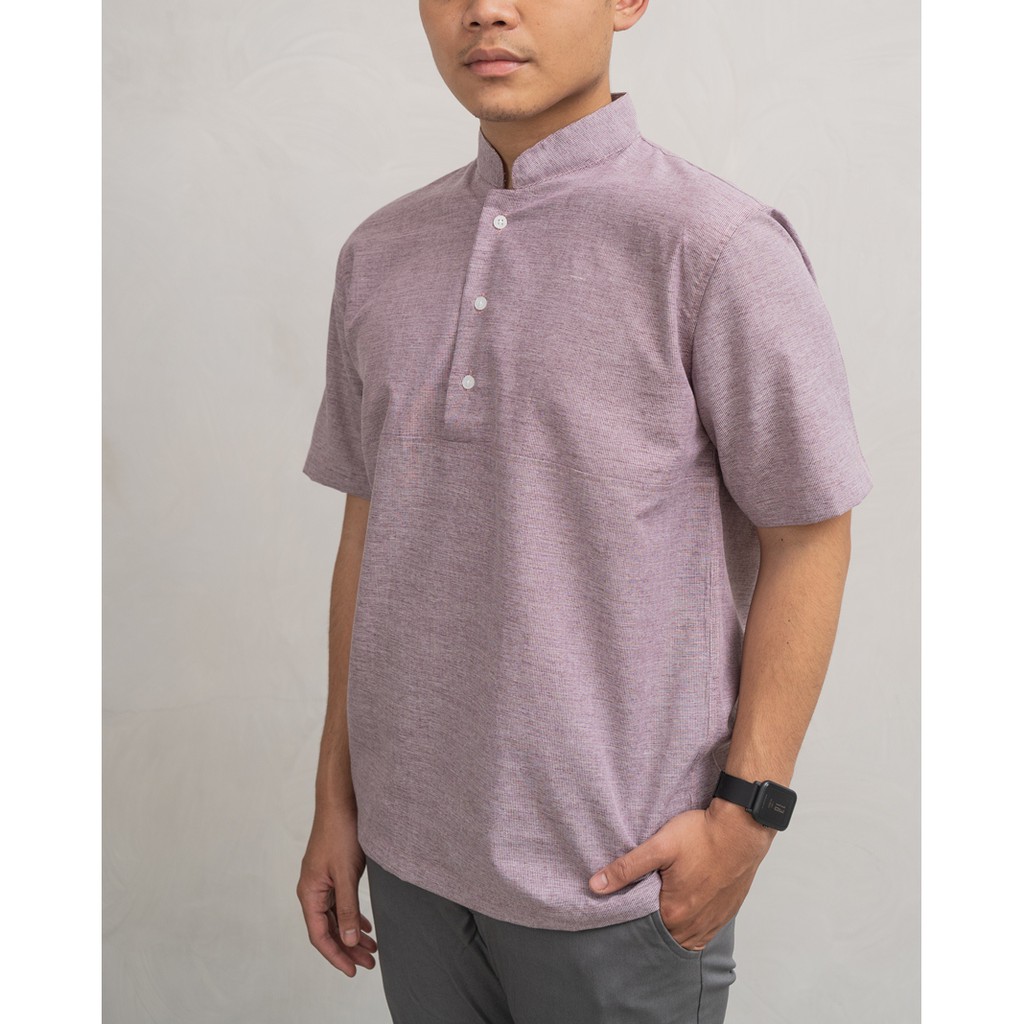 Heilig 3 Button Shirt Plain As Day - Soft Maroon