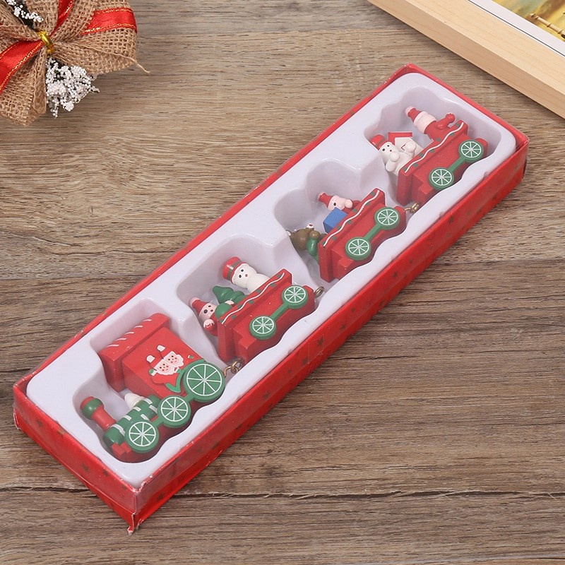 Kereta Kayu Train Miniatur Murah Kereta Santa Hiasan Kado Natal Murah