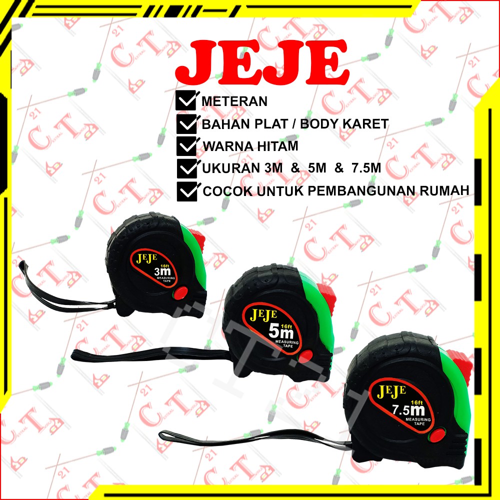 Meteran Roll - Meteran 3 5 7.5M - Meteran Body Karet - Alat Ukur