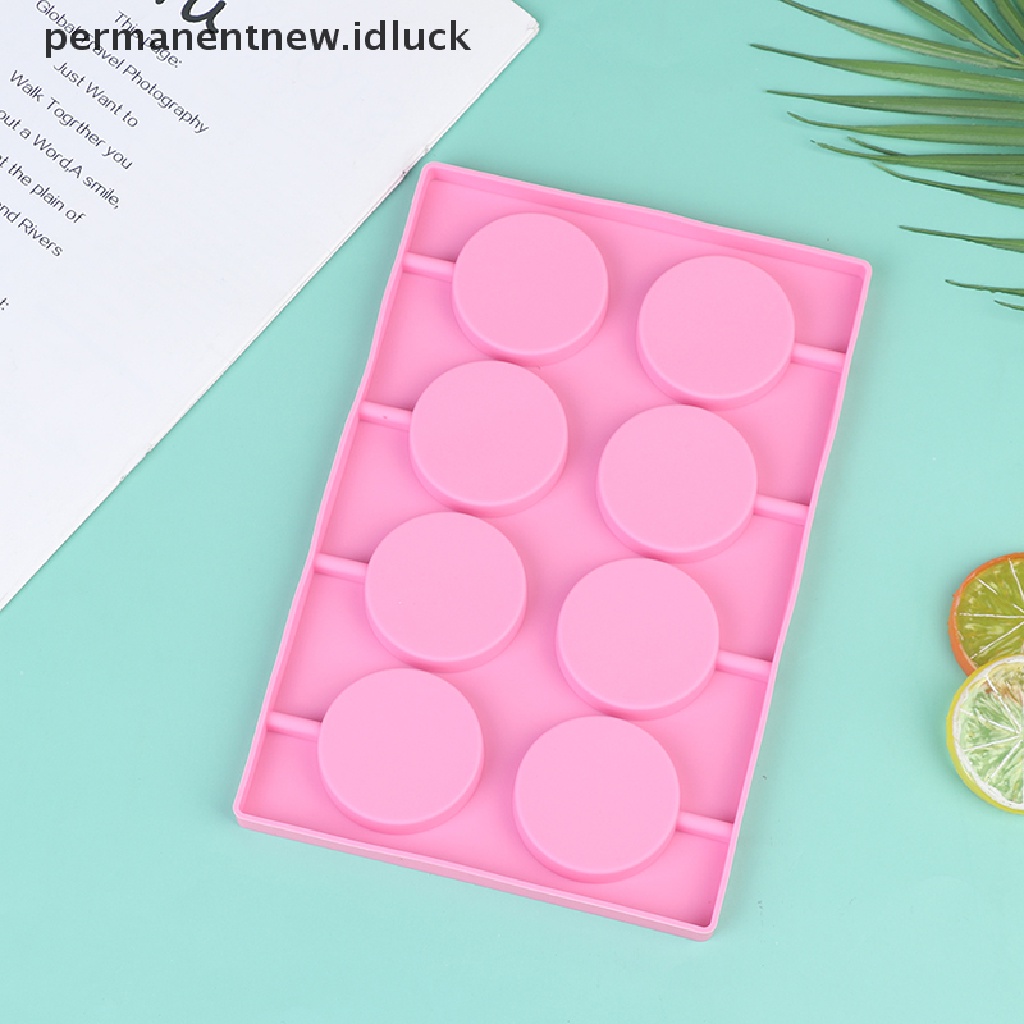 Cetakan Kue Bentuk Bulat Besar 8 Lubang Bahan Silikon Untuk Alat Dekorasi Dapur