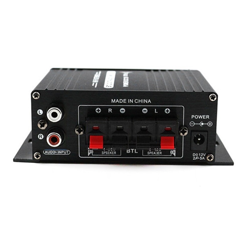 ANENG HiFi Mini Stereo Car Amplifier Treble Bass Booster - AK-170 - Black